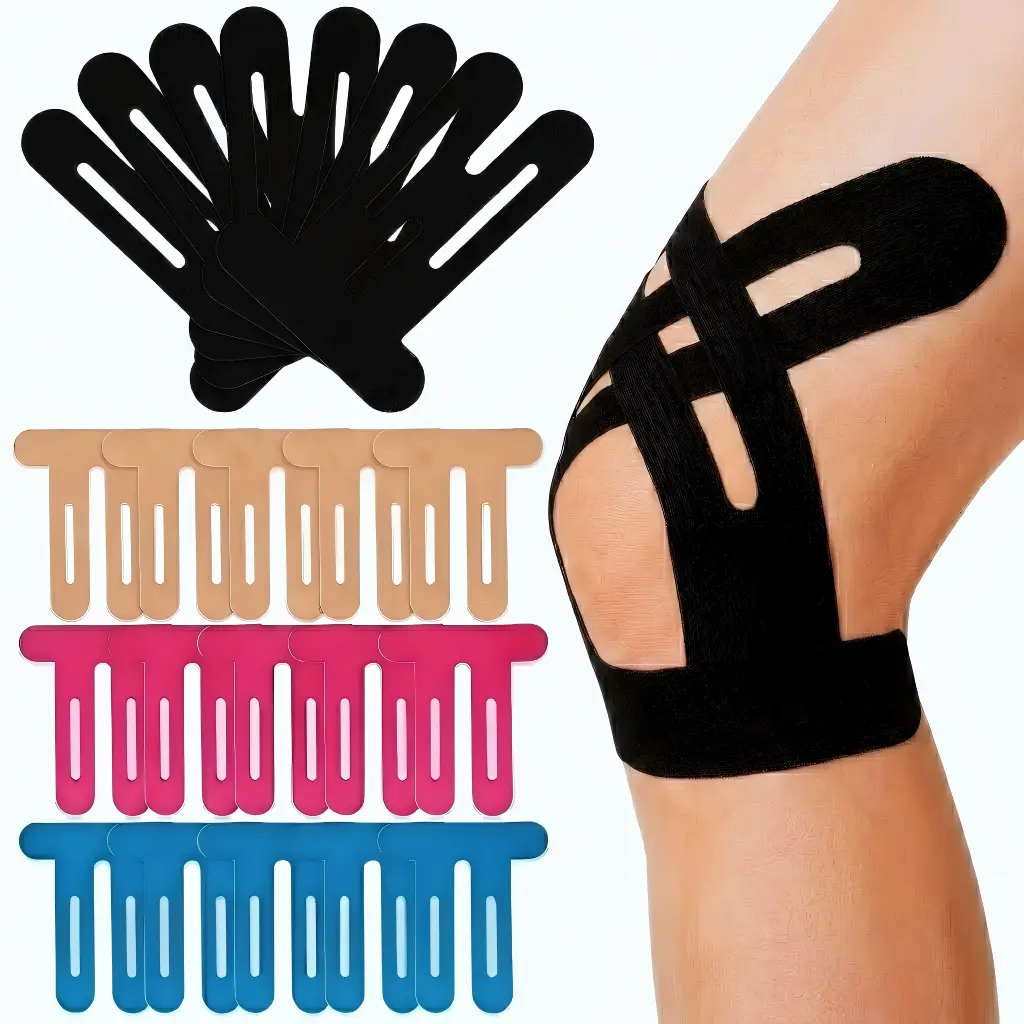 Precut Kinesiology Tape for ankle sprain Knees, 10 Pcs Upgraded Athletic Tape - Supports Stability & Relieves Knee Pain,Suitable for both men and women, ideal for soccer, basketball, running, weightlifting, hiking workouts sport 