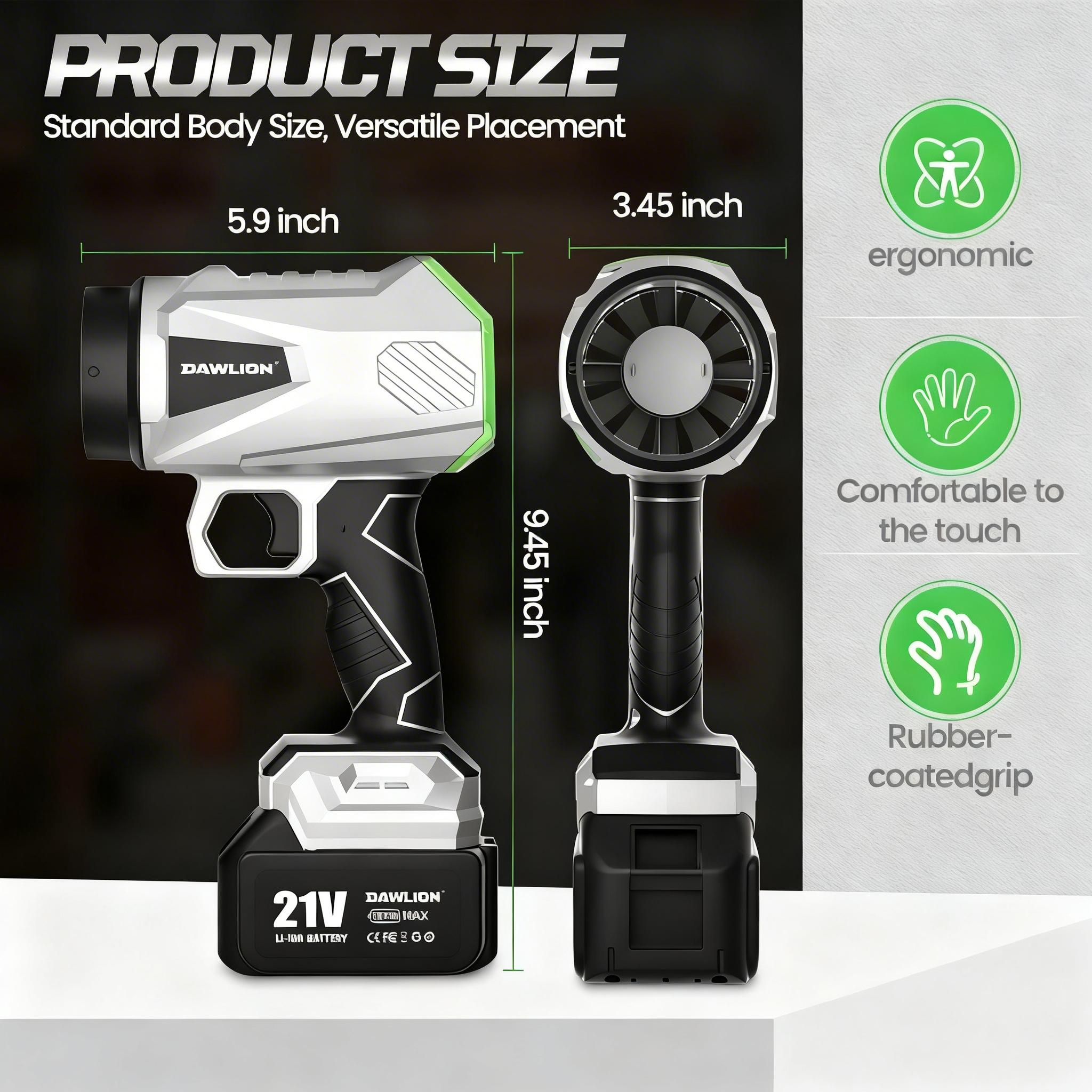 DAWLION Turbo Jet Leaf Blower, Violent Fan,Car Drying After Wash, Handheld Snow Blower,Cordless Turbo Power Air Duster,Good Choice For Gifts,Home Improve,Garden Mainte,Holiday gifts