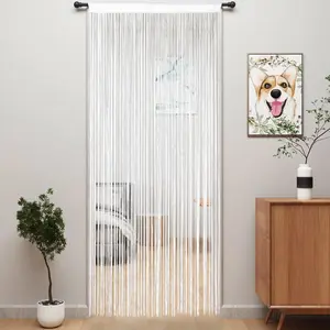 Door String Curtains Fringe Door Curtains for Doorways Window Room Decoration Living Room Divider (39"x79", White)