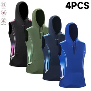 Men’s Sleeveless Hooded Vest – Casual Men’s Fitness Wear, Suitable for Outdoor Sports, Gym Workouts, Hiking, Mountaineering, a Great Gift for Dad