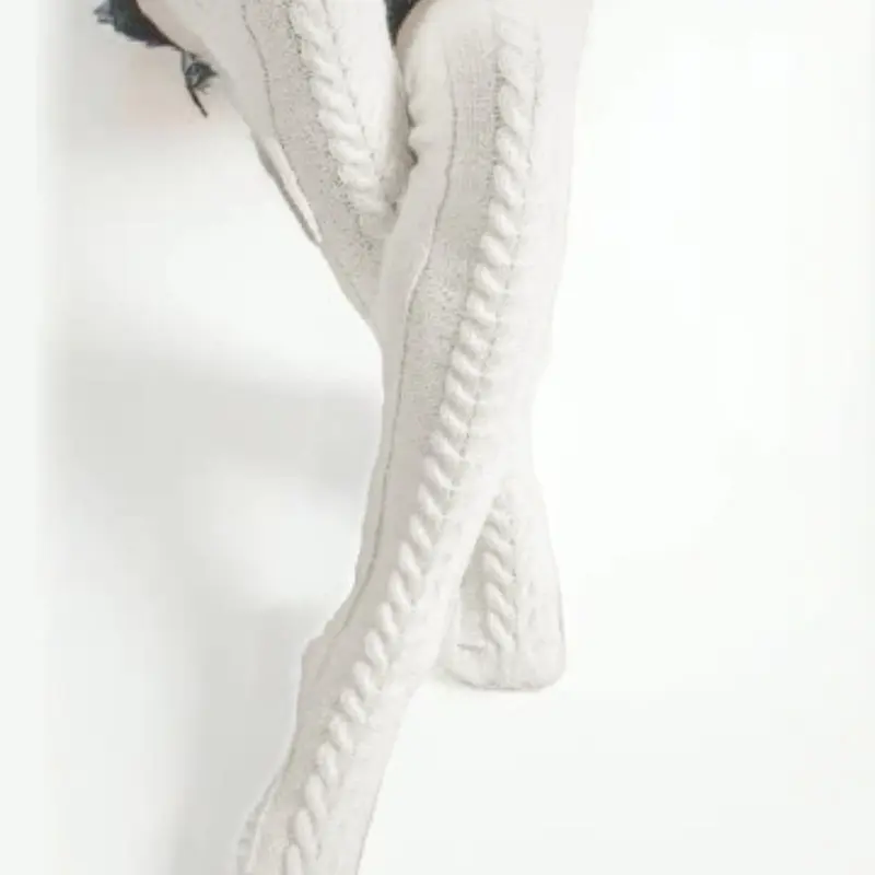 Thick Knitted Warm Leggings Knee High Socks Women Autumn Winter, Christmas Gift Casual Style Fashion, Plus Size Long Socks for Large Feet, Fit, Thickened Warm Socks
