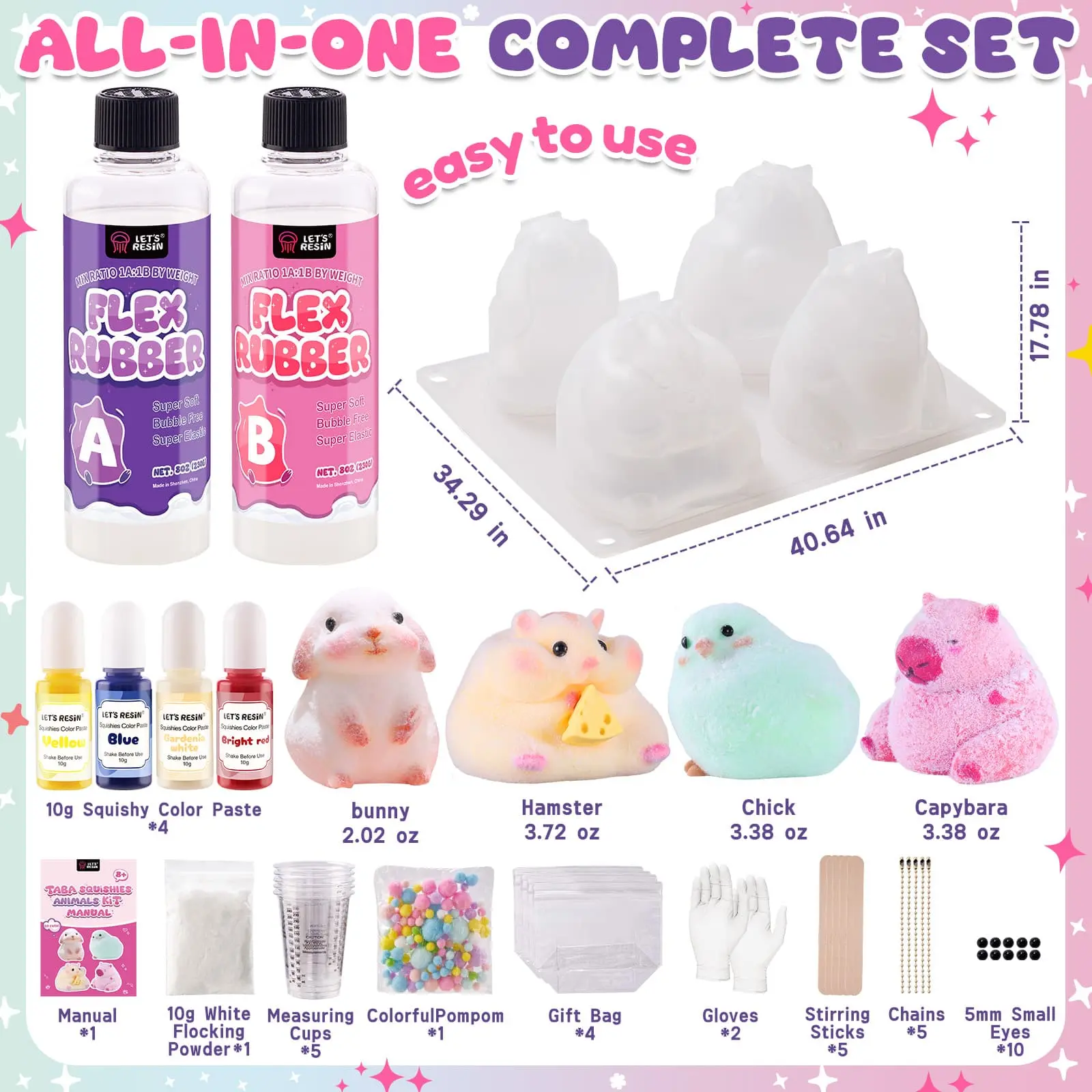 Four Small Animal Squishy Kit