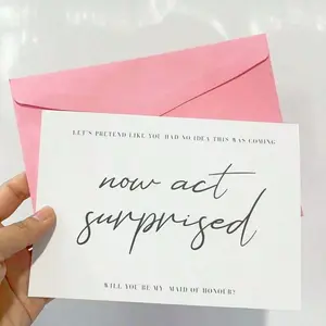 1pc Wedding Bridesmaid Proposal Cards - Humorous 'Act Surprised' Invitation - Will You Be My Maid Of Honour/Bridesmaid - No Electricity Needed - Special Gift For Her