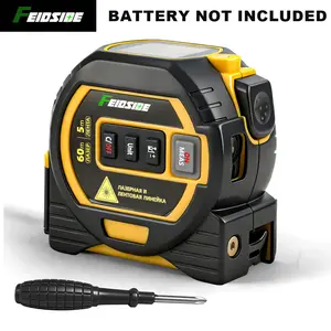 Feidside Four-In-One High Precision Laser Distance Measurer, Laser Measuring Tool, 5m Tape Measure with 60m Laser Function, Durable Abs Plastic Body