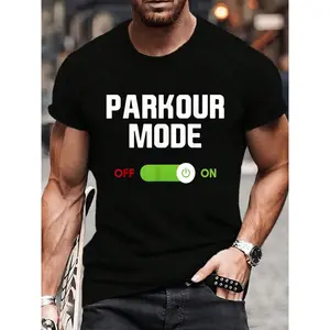 100% Cotton Parkour Mode - Backflip Freerunning Urban Gymnastic T-Shirt Women's Men's Graphic Tee Causal Tops Fashion