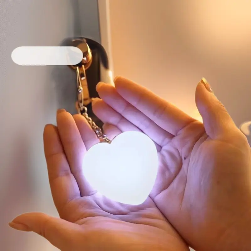 Heart Shape LED Purse Light, Rechargeable Handbag Light with Touch Sensor, Mini Portable Bag Lamp Keychain Pendant, Cute Night Light for Purse Backpack Tote Bag, USB Charging Accessory Gift for Women Girls
