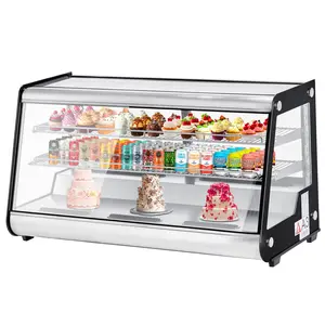 GARVEE 8.2 Cu.Ft. Cake Display with LED and Double Glass, 110v - Refrigerated Display Case for Pastry, Commercial Countertop Refrigerator with Air-cooling, Automatic Defrost, and Rear Sliding Door