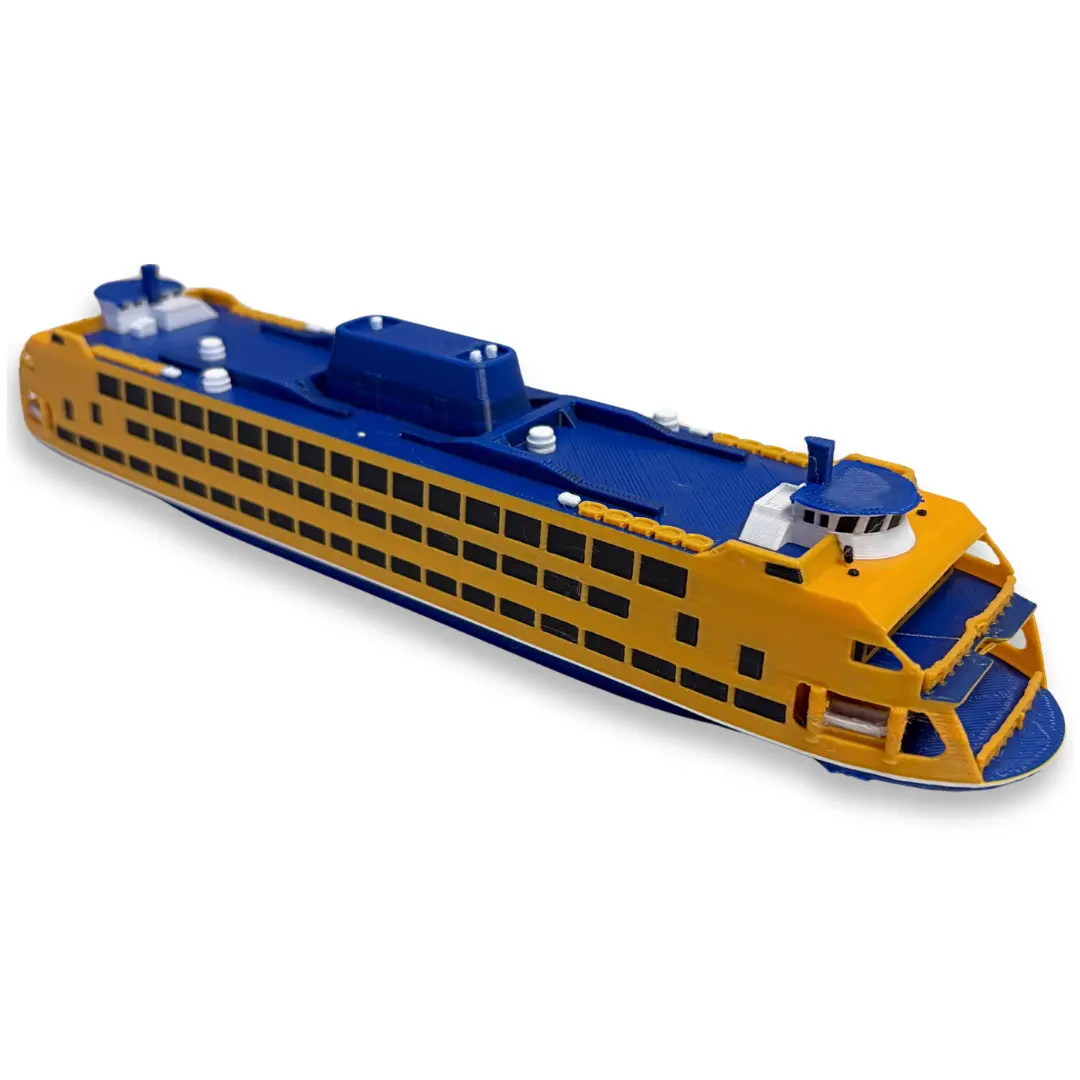 10-in Staten Island Ferry Model - Highly Detailed Display Replica, New York City Memorabilia, Nautical Desktop Home Decor Figurine