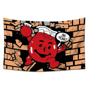 Cool Aid Man Meme Funny Flag 3x5Ft Cool Flags Banner For Man Cave Bedroom Frat College Dorm Room Decor Polyester