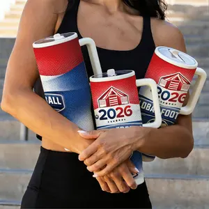 2026 Global Football Insulated Tumbler w/ Handle. Vacuum Stainless Steel Travel Mug Keeps Cold 24H, Hot 12H. Perfect Desk Cup for Office, Game Day & Hydration Gift for Soccer Fans & Men.