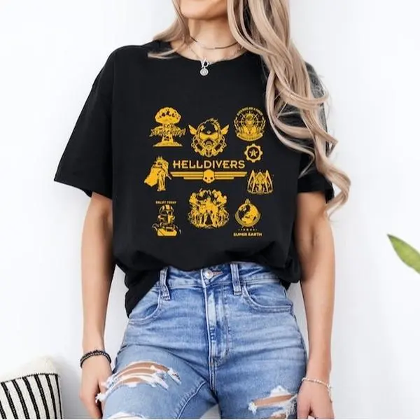 Helldivers T-Shirt, Helldivers Art Shirt, For Democracy Tee, Helldivers Fan Gift, Video Games Lovers