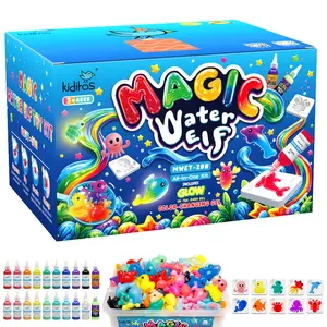 Kiditos Glitter Magic Water Elf Kit for Kids, Sea Creatures Pearl Mix, 20 Sparkling & Pure Aqua Gels, 10 Molds, DIY Squishy Water Pets Craft Toy, Creative Gift Toy, Summer Activity Ages 3+ #Summervibes outdoorfun