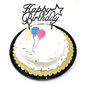 Happy Birthday Cake Topper Acrylic First Birthday Party Decoration, Favorite Topper for Cake Decorations TOP007 Photo Cardboard