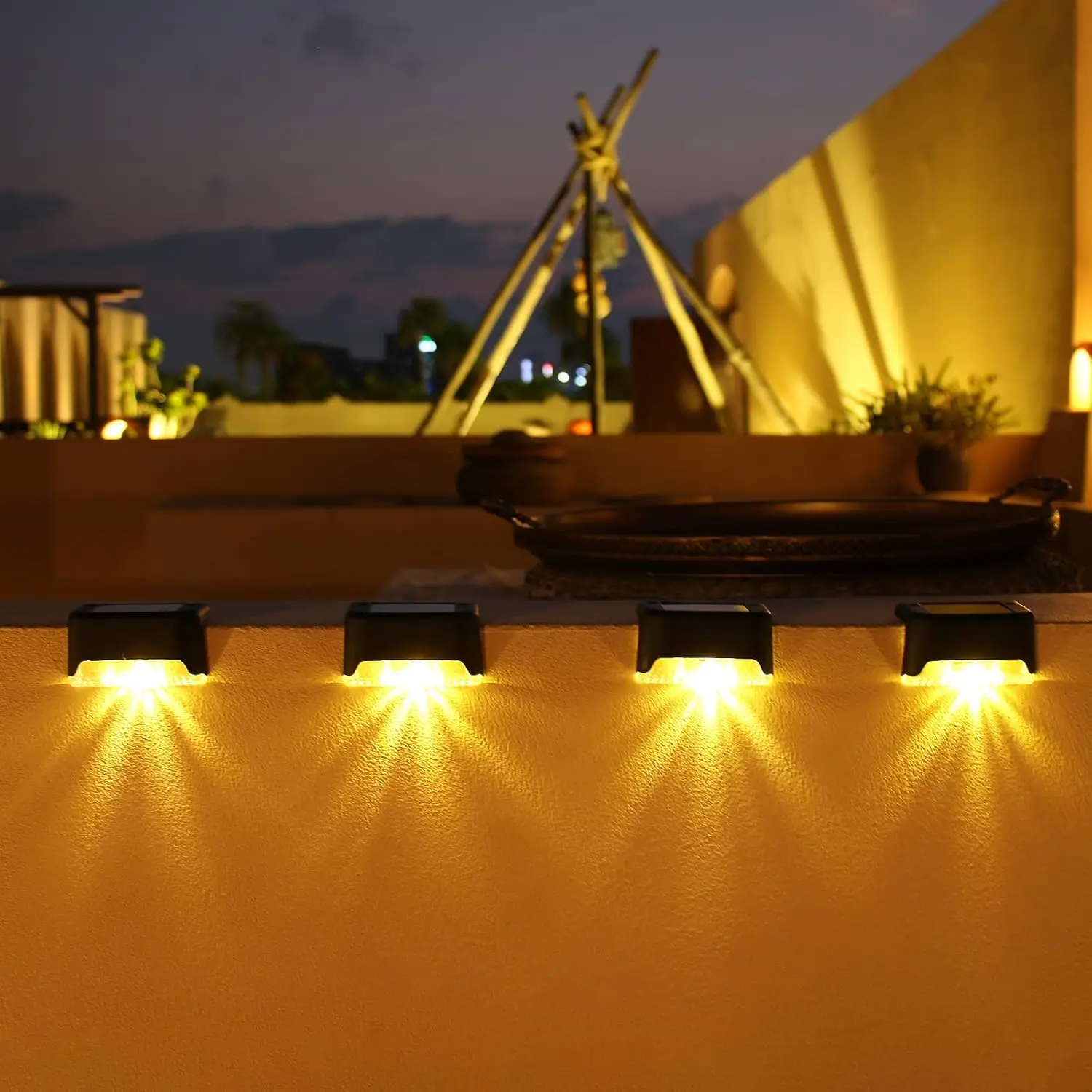 ISUNMEA Outdoor solar lights, 20-pack waterproof solar lights for outdoor use, solar garden lights for landscape lighting, ideal for yards, pathways, lawns, driveways, decks, and stairways (warm light).