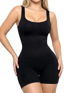 Women's Jumpsuit Tight Fit, Square Neck One-Piece, Yoga Shorts, Summer Fashion, Casual All-Seasons Wear, Plain Pattern