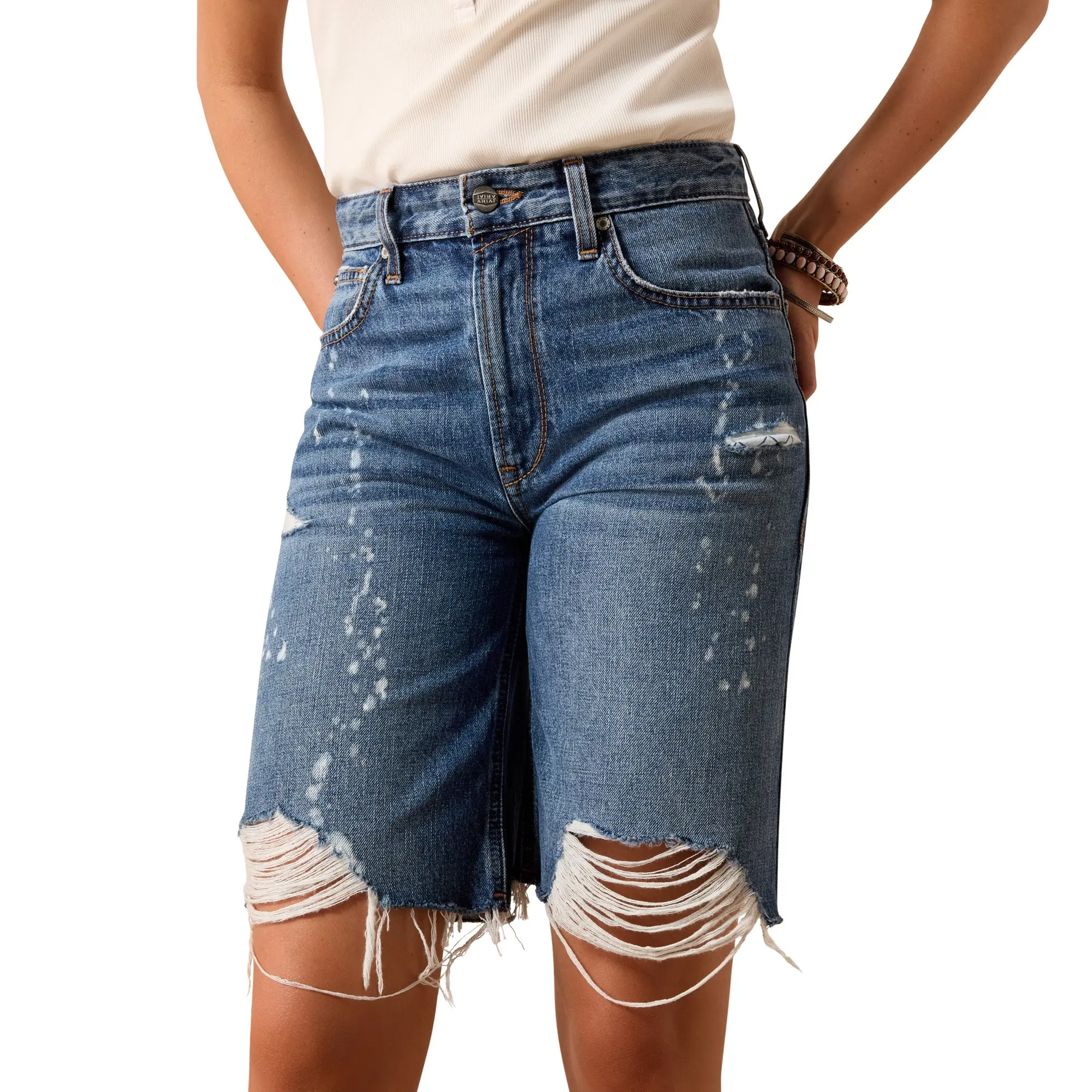 Ariat Ladies Ultra High Rise Relaxed Tomboy 10" Calistoga Denim Shorts 10074783