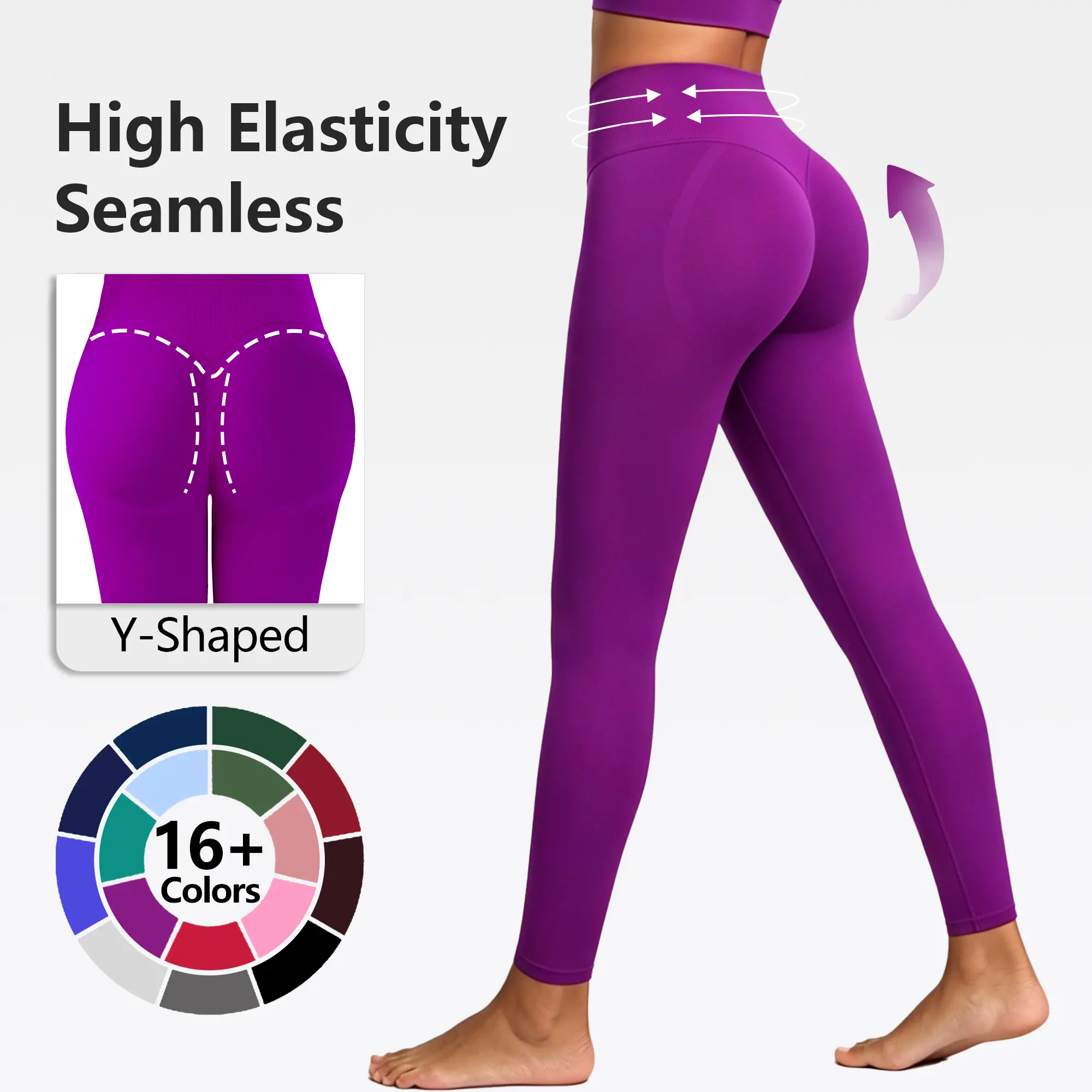 【Discount for live stream】SUOVADUN Women’s Seamless Knit Workout Leggings, High-Rise Wide Waistband Tummy Control Athletic Wear, Y-Back Stretch Pants for Fitness Yoga, Plus Size Sporty Chic All-Seasons Athleisure, CK8003