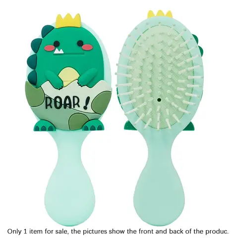 Cartoon Dinosaur Hair Comb, Comb Type, 1 Count  Cute Detangling Brush, Heatless Styling Tools for Kids, Cute Dinosaur Design