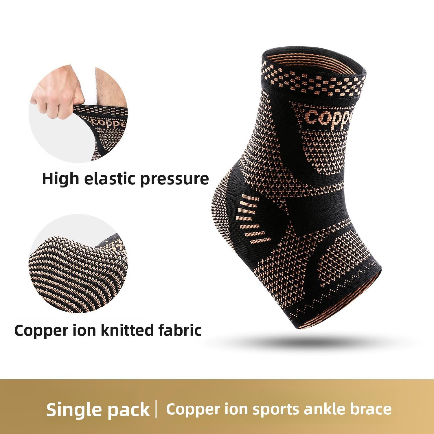 Outdoor sports basketball running fitness copper fiber knitted knee guard elastic compression breathable copper ion knee protection