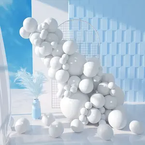 100pcs White Balloons - Assorted Sizes (18", 12", 10", 5") for Garland Arch, Party Decorations - Perfect for Birthday, Wedding, Anniversary, Baby Shower & Party Decorations