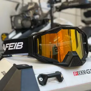 NAFIEB OTG Performance Goggles: Over-the-Glasses Fit, Scratch/Dust Protection, Optimal Airflow, Secure, Adjustable Strap. For Motocross, Ski, ATV, Cycling. Ideal Gift.