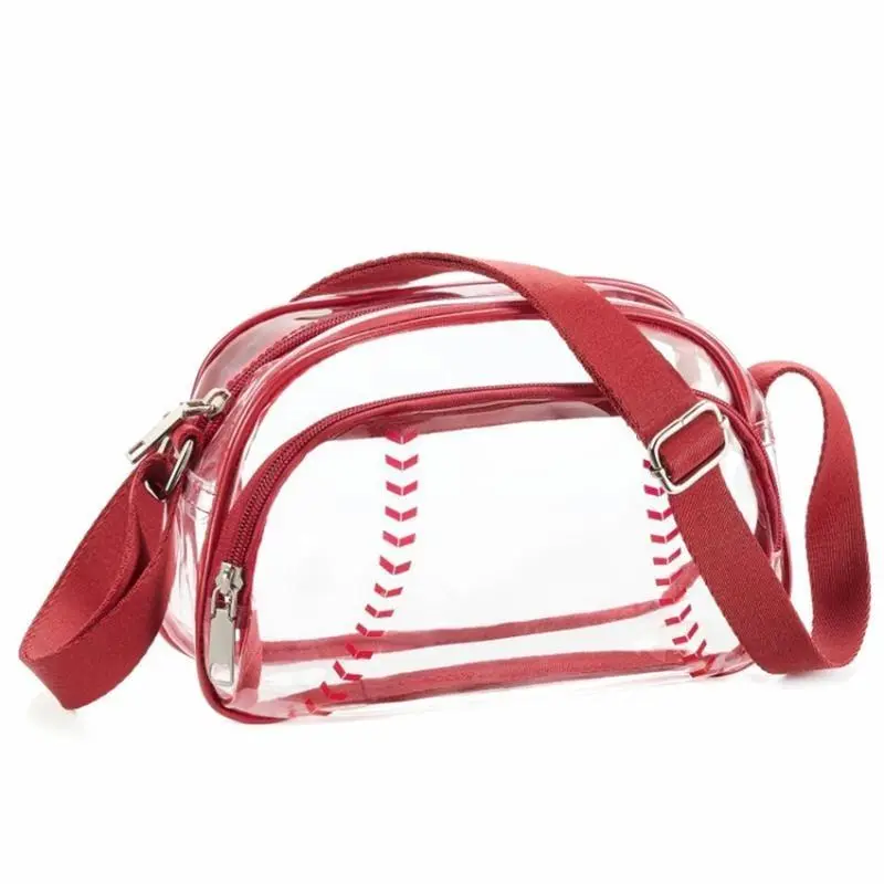 Baseball Crossbody Purses for Sport Mom Small Shoulder Bag Vegan Leather Women Handbags with Clear Baseball Design