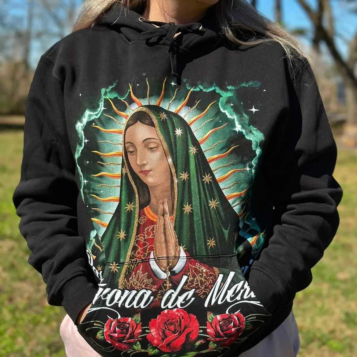 Virgen Mary Hoodie “Patrona De Mexico”
