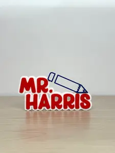 3D Printed Medium Teacher Nameplate
