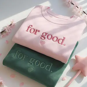 Embroidered For Good Sweatshirt, Good Wicked Inspired Crewneck, Aesthetic Changed for Good Sweater, Wizard of Oz Gift