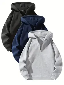 Men's Plain Half Zip Drop Shoulder quarter menEssentials Hoodie Design Streetwear Graphic CasualMan Relaxed Modern Autumn Basic ComfortMenswear Stylish Sweatshirts Pullover Cozy Fashion casual man classic