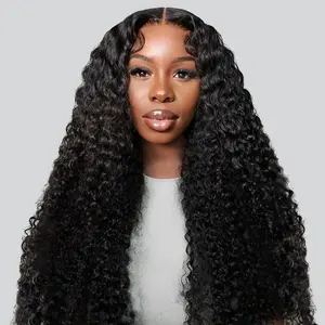[LIVE SUPER DEAL] 28 Inch 250% Density Human Hair Wig Kinky Curly Ready Go Glueless Wig Pre Cut Pre Bleached 5x5 Closure Wigs West Kiss