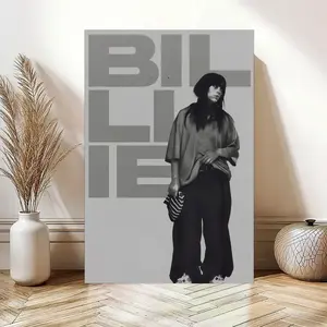 Billie Minimalist Black And White Poster Poster,Vintage Eilish Music Wall Art Home Room Aesthetic Decor Poster Print Matte Photo modern artwork unframed canvas poster Glossy Ornaments