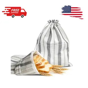 Premium Bread Bags for Homemade Loaves, XL Linen with Plastic Lining, 1 PCS