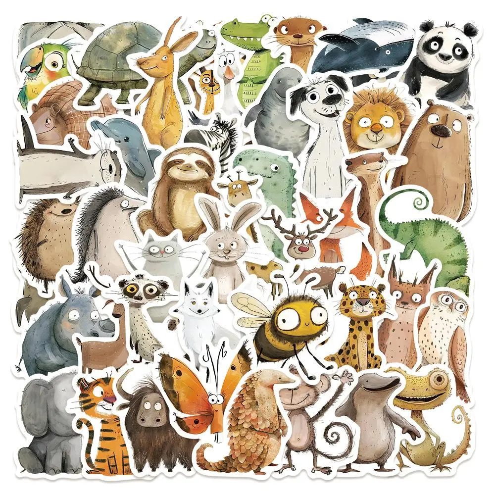 Cartoon Animal Series Sticker, Cute Animal Pattern Decorative Sticker, Decorative Sticker for Scrapbooking, Journaling, Gift Wrapping, Diy Sticker Paper