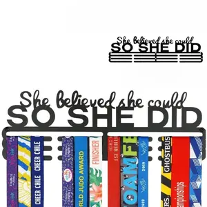 Wall - mounted Medal - Displaying Rack, Auxiliary Hooks; Trophy - Holding Rack for Honors, Supplementary Hooks; Cheerleading Ribbons, Competitive Gymnastics, Rugby - related Ribbons. She believe she could, so she did, Shop Wall Organizer