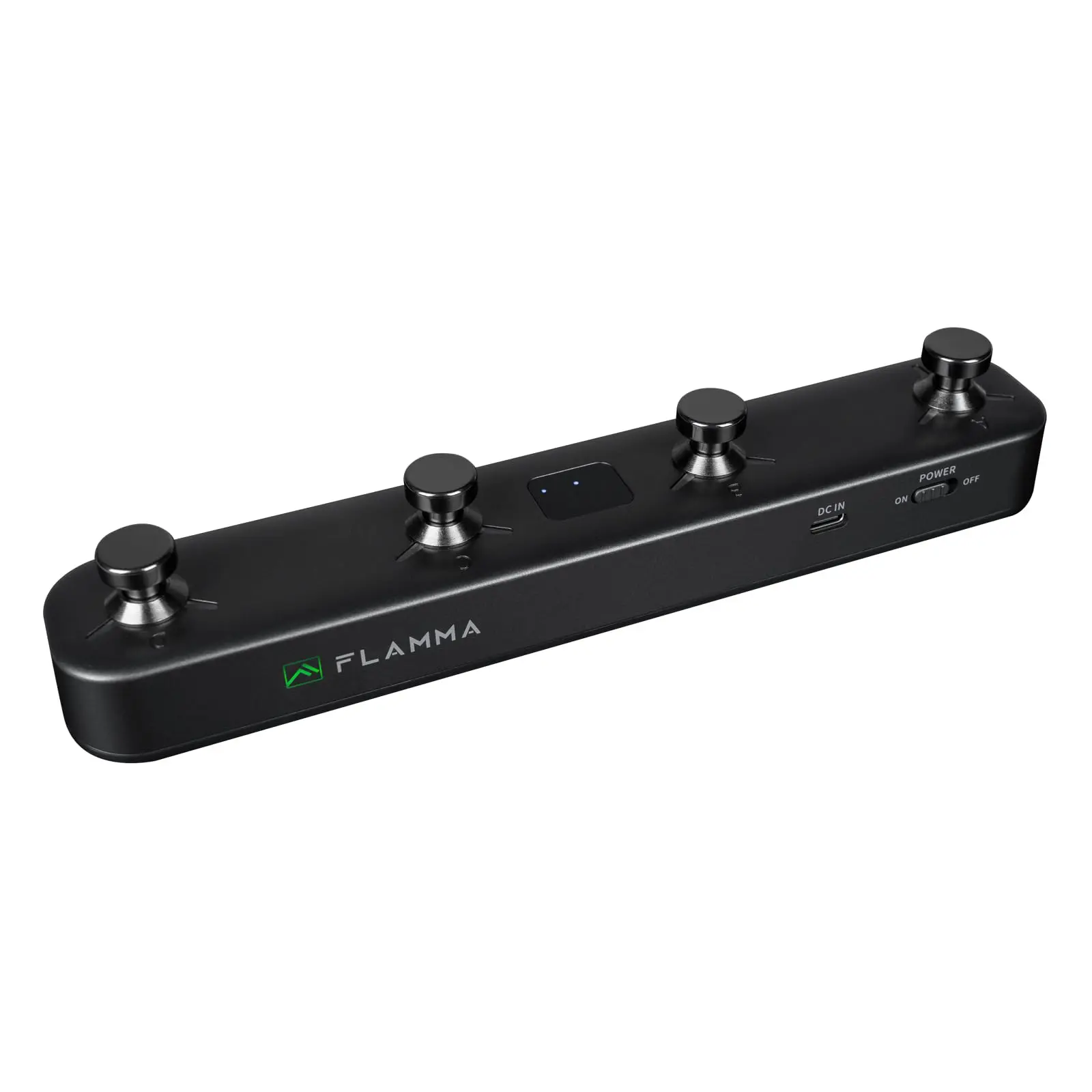 FLAMMA C4 Wireless Footswitch Controller with Tuner, Preset Switching, Tap Tempo Support for Delay Effects, Rechargeable Battery Powered, None