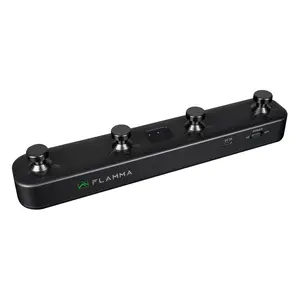 FLAMMA C4 Wireless Footswitch Controller with Tuner Preset Switching Support Tap Tempo for Delay Effects Rechargeable Battery Powered