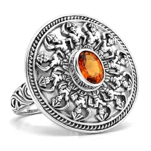D'Joy Bali Legacy Santa Ana Madeira Citrine Ring in Sterling Silver (Size 10.0) 1.15 ctw