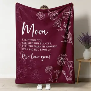 Flannel Fleece Throw Blanket, 50x60 Inches Butterfly Flower Printed Soft Warm, Mom-Focused Mother's Day Gifts for Couch Bed Use All Season