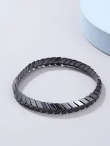 1 Piece Men's Simple Plain Geometric Design Bangle, Casual Versatile Fashion Jewelry, Boy's Temperament All-match Accessory, Elegant Minimalist Bangle