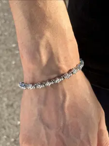 Unisex Crystal Tennis Bracelet with Gift Box, Hip-Hop Style Cubic Zirconia, Elegant Jewelry for Birthdays, Anniversaries, Special Occasions, Cz Tennis Bracelet