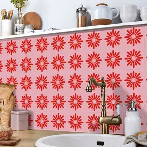 Matte Checkered Wall Sticker, Removable and Reusable, Waterproof and Easy to Clean, No Residue Left, Modern Decoration