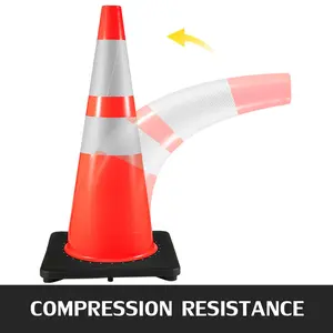 VEVOR 6Pack 36\" Traffic Cones, Summervibes, Safety Road Parking Cone with Black Weighted Base, PVC Orange Traffic Safety Cones, Hazard Cones Reflective Collars for Construction Traffic Parking