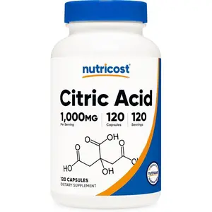 Nutricost Citric Acid 1000mg (1 gram), 120 Capsules - Gluten Free, Non-GMO