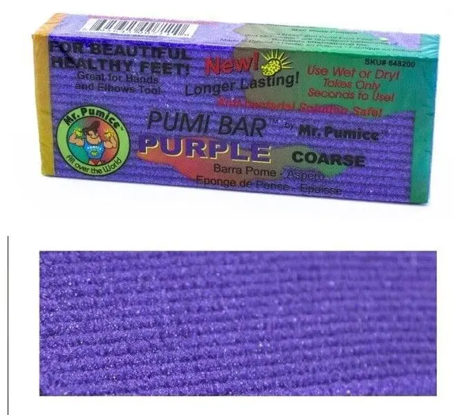 Mr. Pumice Purple Extra-Coarse Pumice Bar - Foot Callus & Dead Skin Remover, Salon-Quality Manicure & Nail Care Pedicure Tool for Smooth Feet & Hands