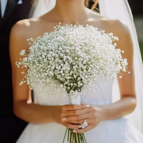 YBLIOUKE 20/30-Pcs Bendable Real Touch Gypsophila Artificial Bouquet Flowers - Decorative Faux Baby's Breath Plastic Decor for Wedding Flower Arrangements & Home Decor