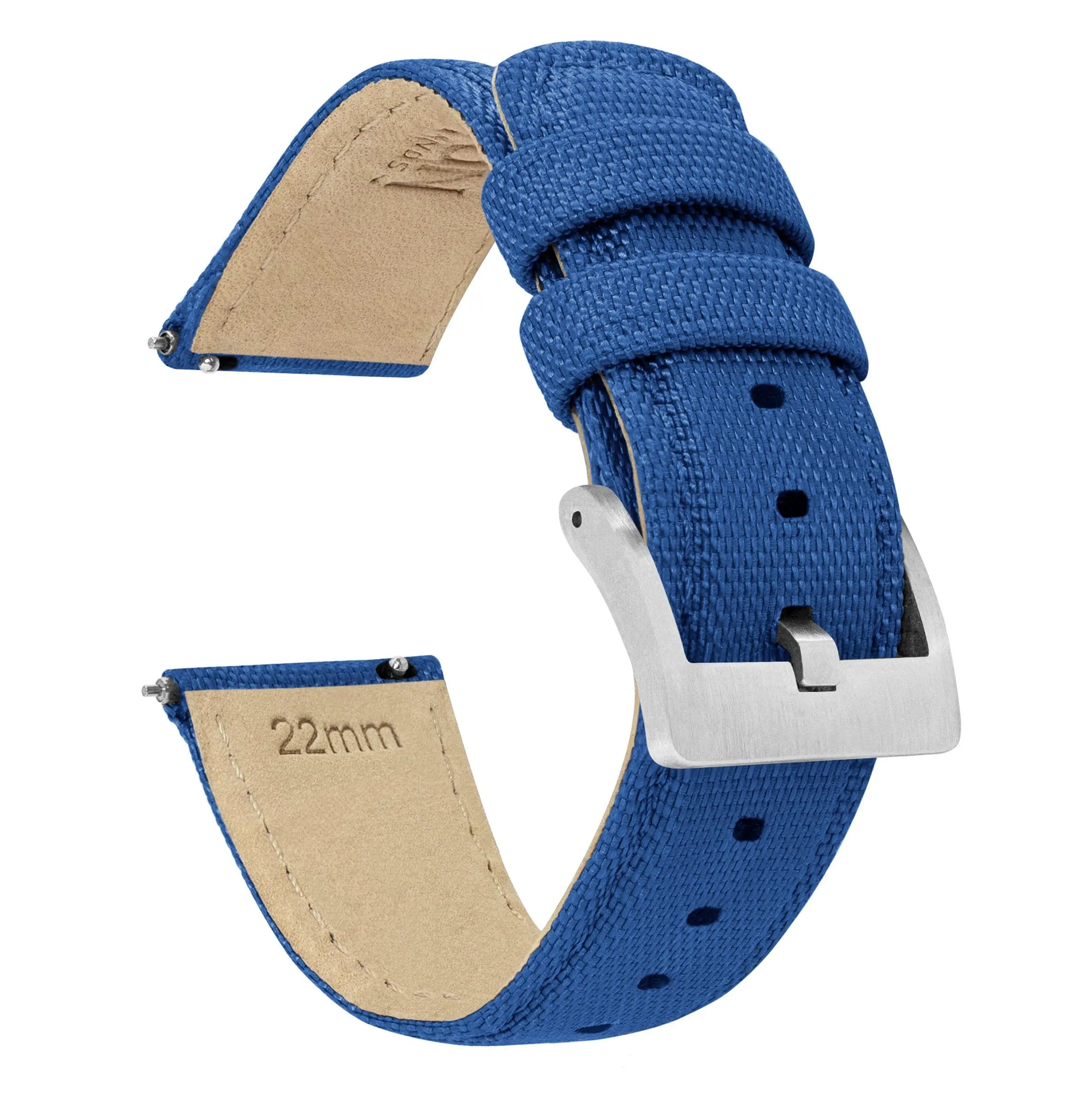 Royal Blue Sailcloth Quick Release Watch Band - Squale 1521 / 50 Atmos (22mm)