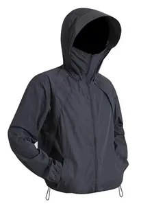 Summer Men's Lightweight Hooded Jacket, Athletic Jackets, Quick-Dry Breathable Outdoor Fishing Sports Wear, Long Sleeve Loose-Fit Outerwear, Sporty Breathable Outerwear