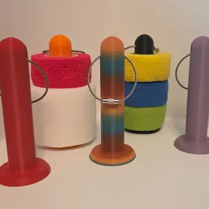 CGorecki Designs Coban Medical Tape Keychain Holder - Compact Stylish & Functional Rainbow Colorful Design with Keyring for Nurses EMTs First Responders Pet Owners 3D Printed PLA Material Lightweight Durable Custom Look Everyday Carry EDC Gift