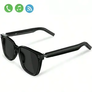 Smart Bluetooth Glasses, Polarized Blue Light Sunglasses for Men Women, Dual Mic Speakers, UV Protection, Remote Phone Shutter Fitness Tracker Women Watch with LED Flashlight and creative sport bluetooth-compatible glass Breathable Ocean